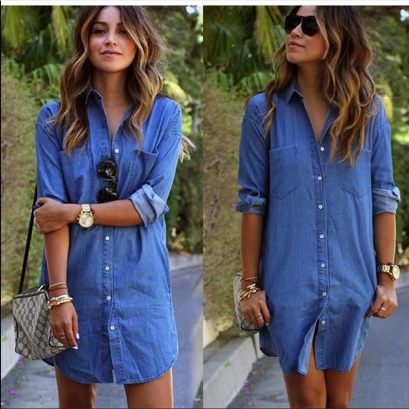 Blue denim dress - Picture 3 of 4